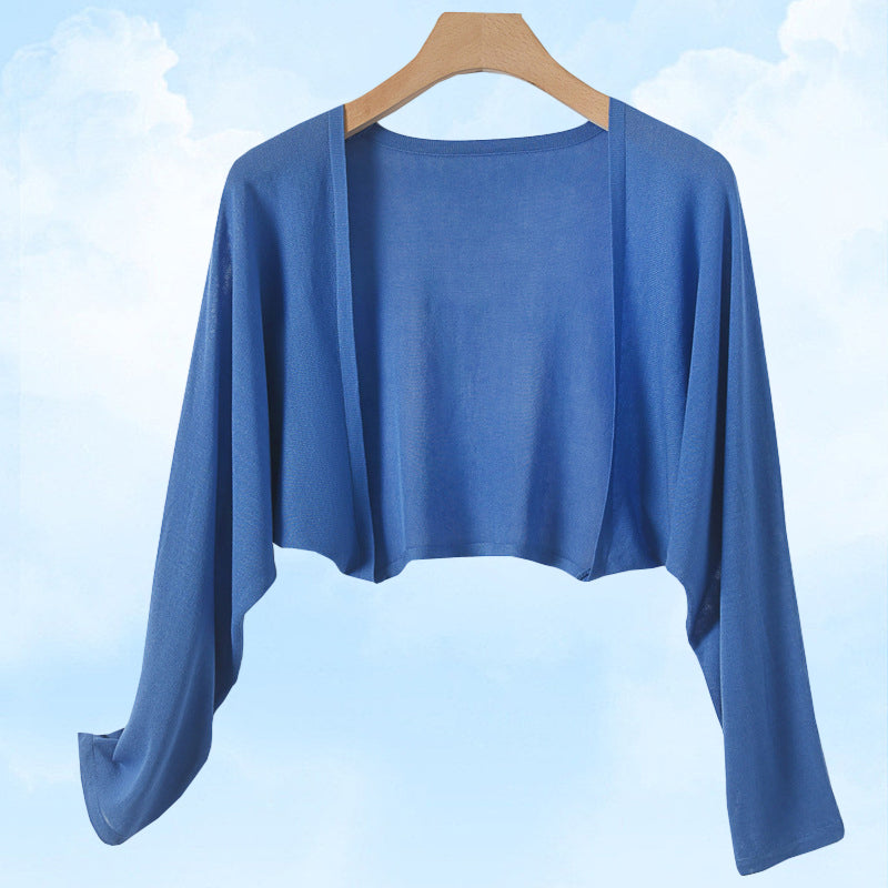 Sommer Strickjacke aus Leinen ohne Knöpfe