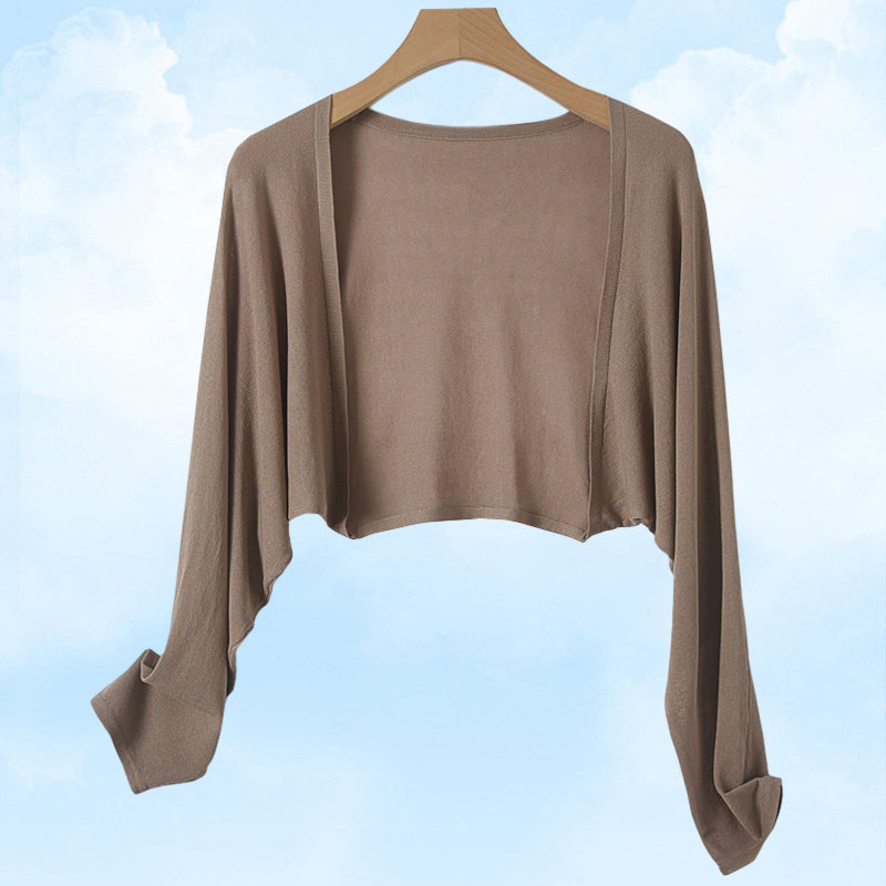 Sommer Strickjacke aus Leinen ohne Knöpfe