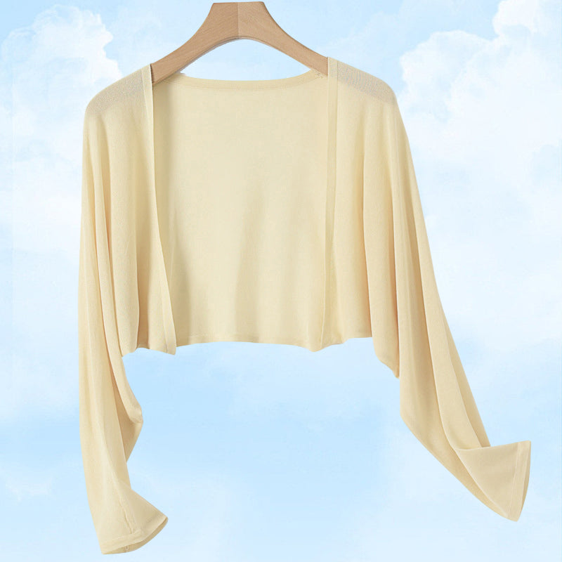 Sommer Strickjacke aus Leinen ohne Knöpfe