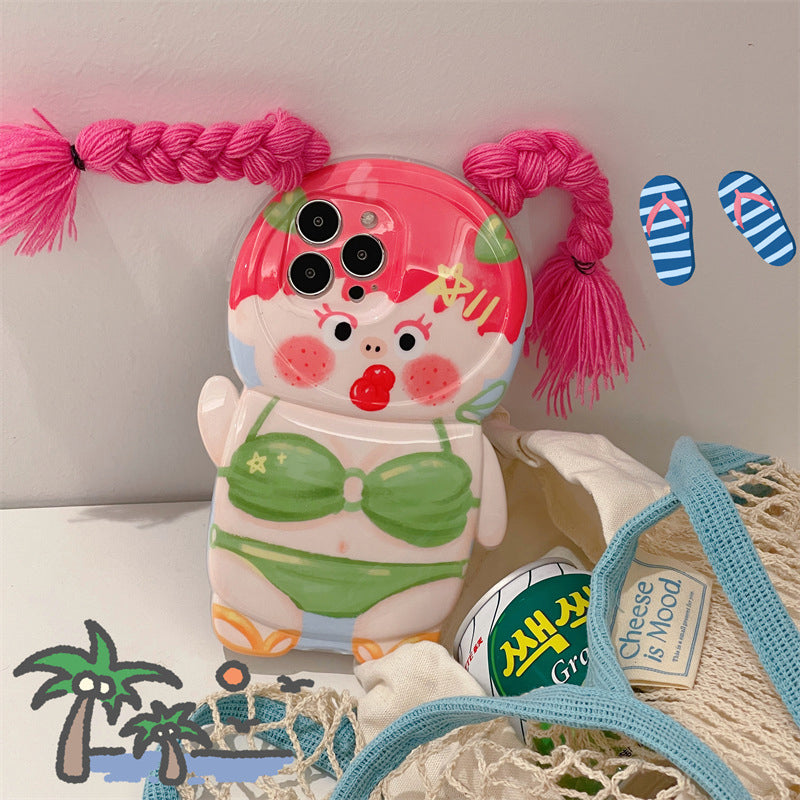 Lustige Zopf Badehose Handyhülle