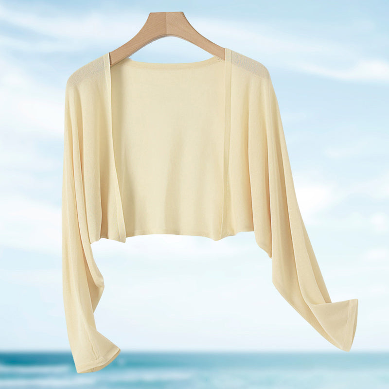 Sommer Strickjacke aus Leinen ohne Knöpfe