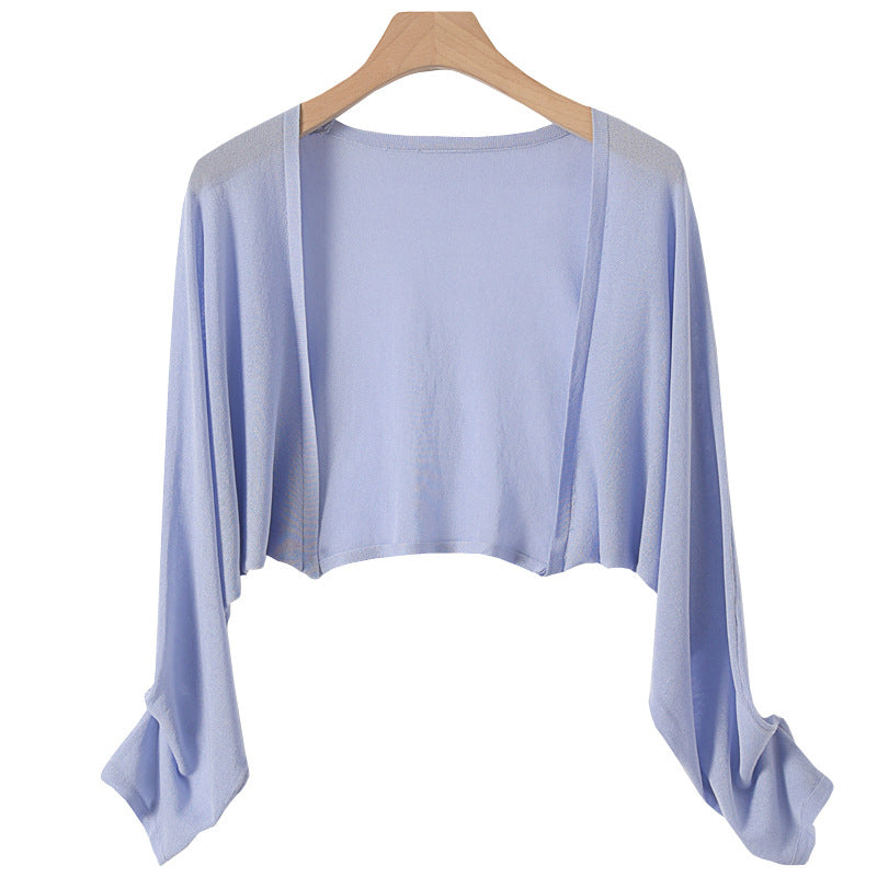 Sommer Strickjacke aus Leinen ohne Knöpfe