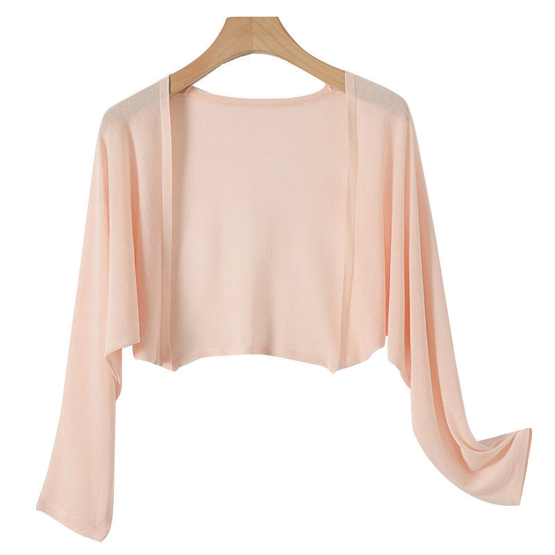 Sommer Strickjacke aus Leinen ohne Knöpfe