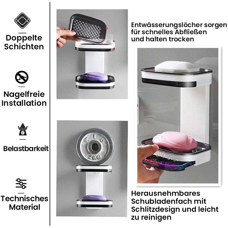 Doppelte Seifenschale mit Abtropfschale
