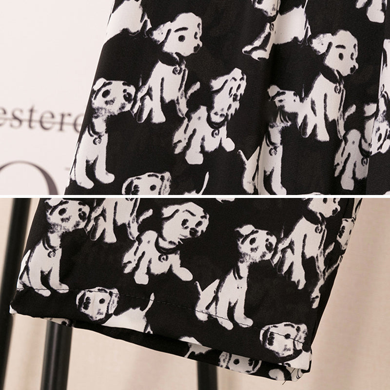 Bedruckte Hose mit weitem Bein für Damen