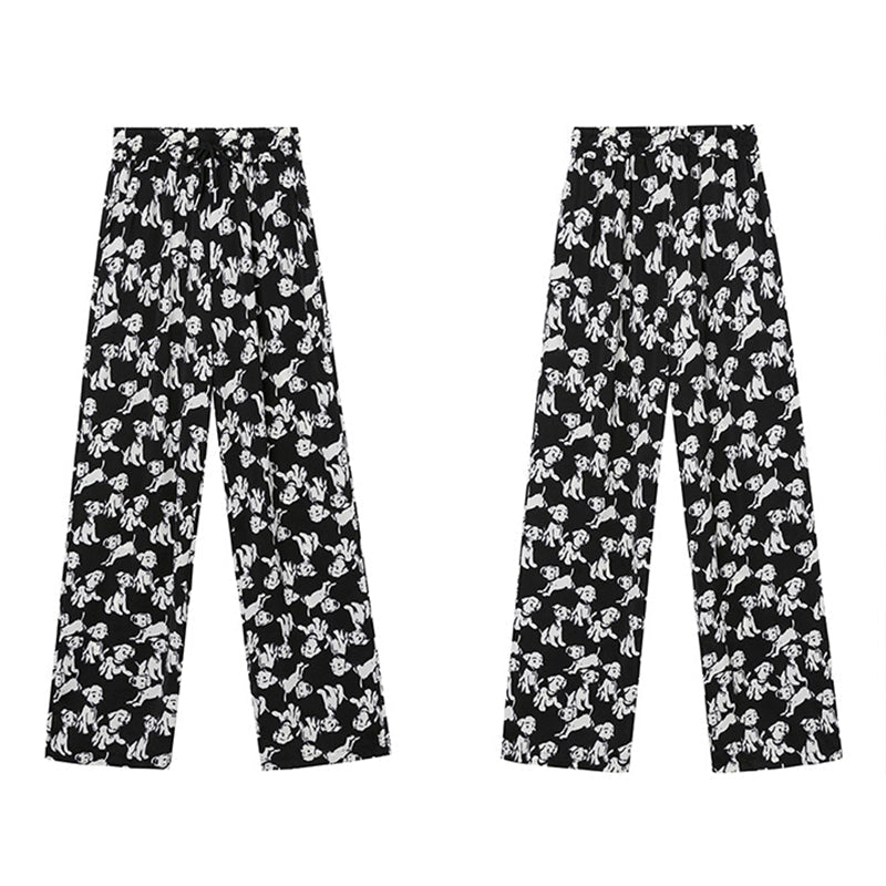 Bedruckte Hose mit weitem Bein für Damen