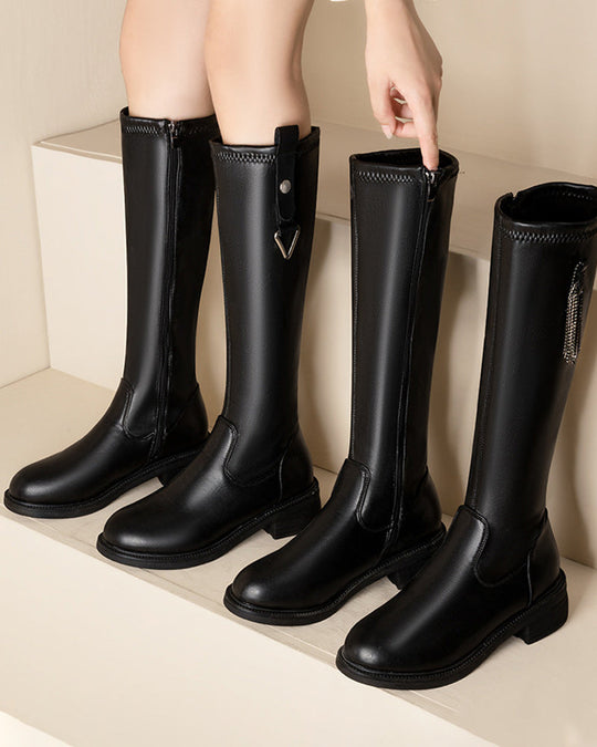 Reitstiefel Niedrige Langschaft Kniehohe Damen Hohe Stiefel