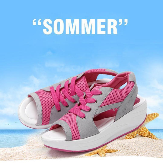 Fischmaul-Plateausandalen，Komfortable Sandalen für Damen