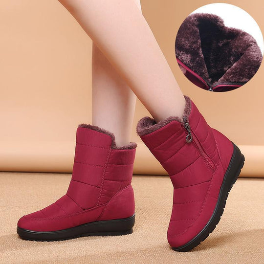 Einfarbige Schneeschuhe mit Reißverschluss