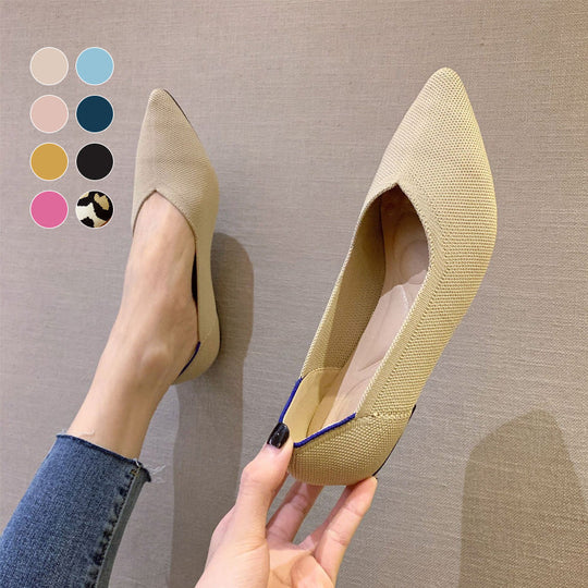 Gestrickte flache Damenschuhe