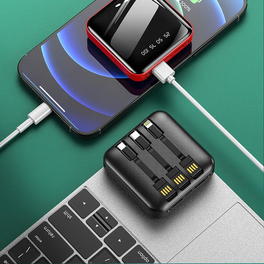 Neue abnehmbare Mini Powerbank mit externen Kabeln