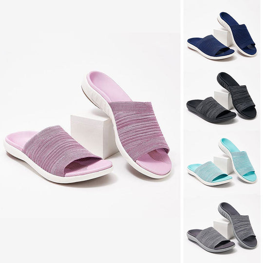 Einfarbige Hausschuhe Mit Flacher Sohle