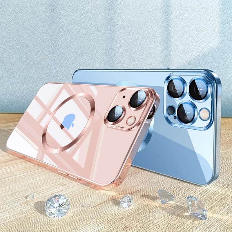 🎊Schlussverkauf - 50 % Rabatt🎊Kabellose Magnetische All-Inclusive-iPhone-Hülle mit Galvanik