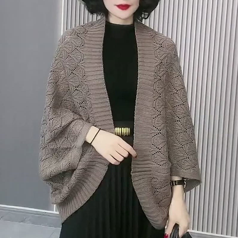 Damen Rhombus Hohlstrick Vielseitiger Schal