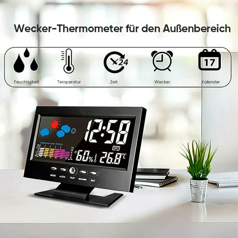 Digitaler LED-Wecker mit Temperatur- und Feuchtigkeitsüberwachung