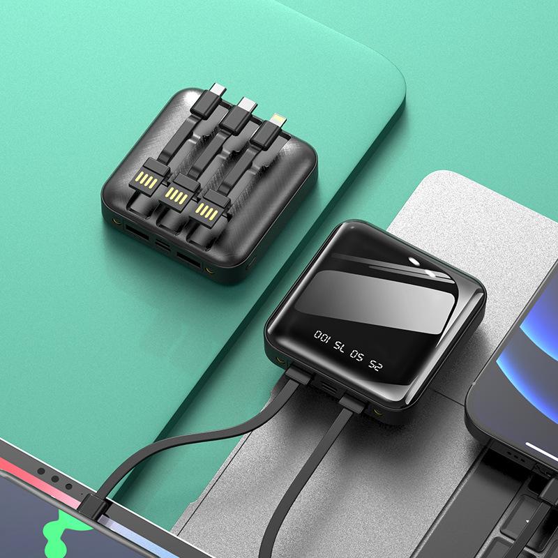 Neue abnehmbare Mini Powerbank mit externen Kabeln