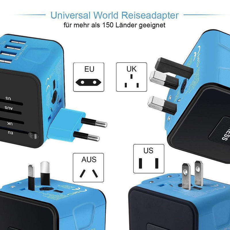 🔥50% Rabatt🔥Bequee Universal World Plug Reiseadapter, blau