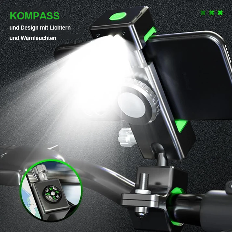 Diebstahlsicherung und Absturzsicherung Fahrrad Handyhalter mit Lampe