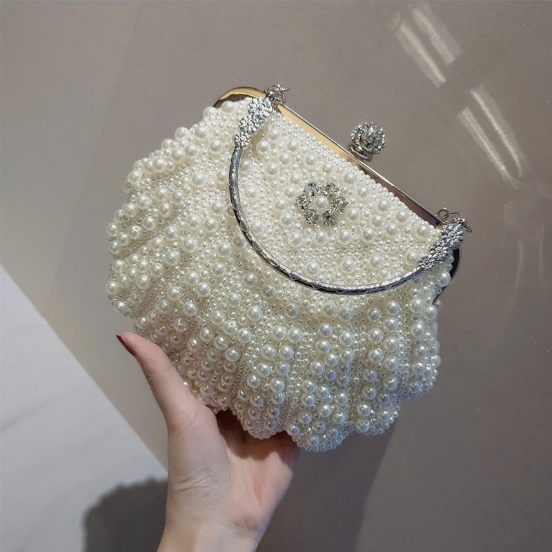 Raffinierte Muschelförmige Perlen-Handtasche
