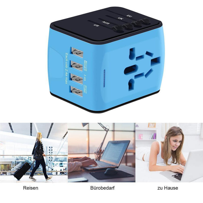 🔥50% Rabatt🔥Bequee Universal World Plug Reiseadapter, blau
