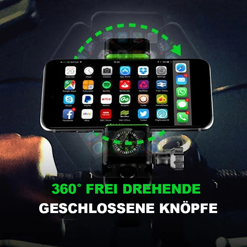 Diebstahlsicherung und Absturzsicherung Fahrrad Handyhalter mit Lampe