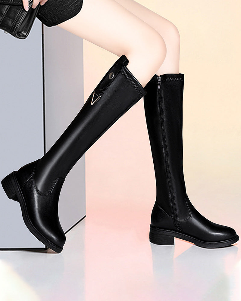 Reitstiefel Niedrige Langschaft Kniehohe Damen Hohe Stiefel