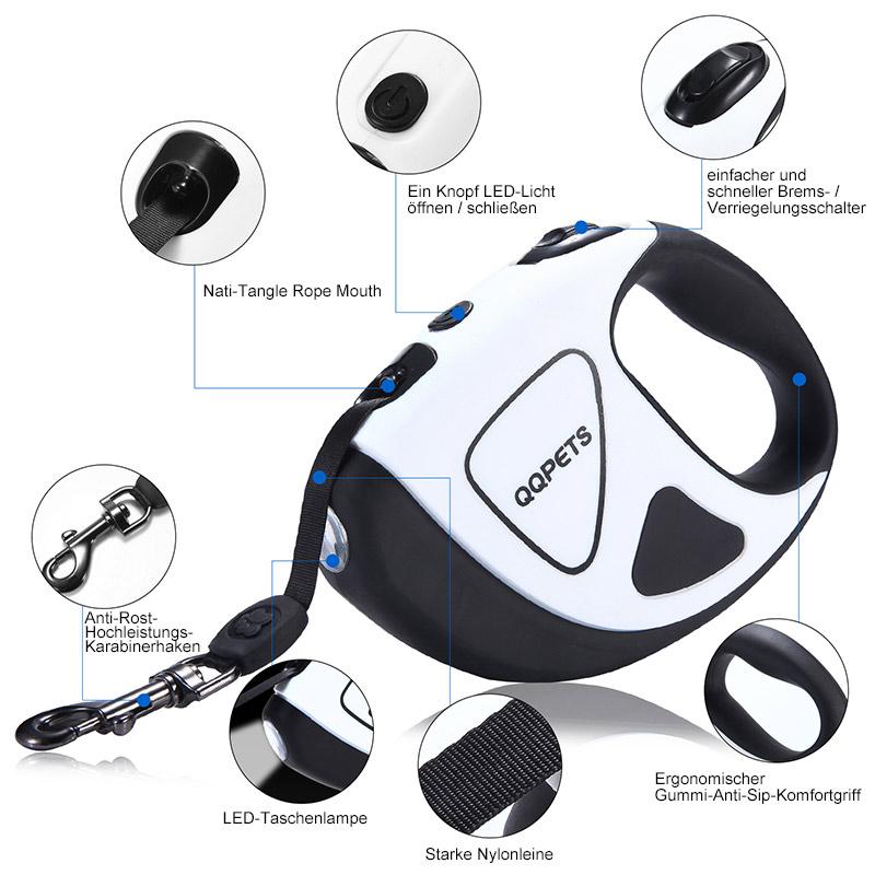 LED leuchtende einziehbare Hundeleine