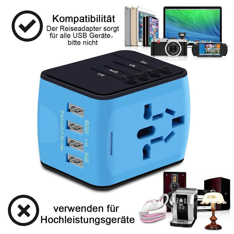 🔥50% Rabatt🔥Bequee Universal World Plug Reiseadapter, blau