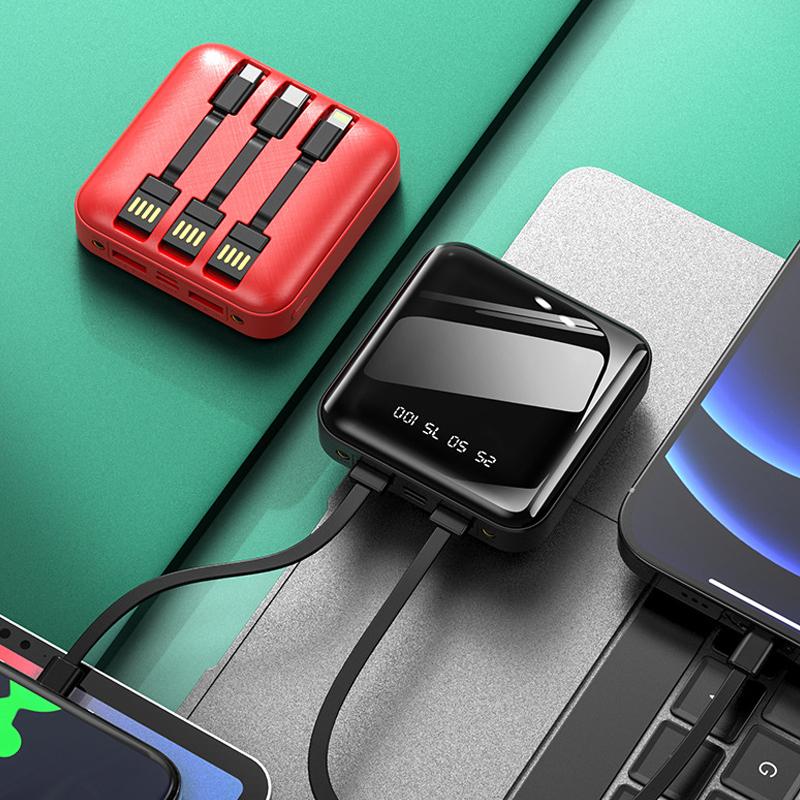 Neue abnehmbare Mini Powerbank mit externen Kabeln