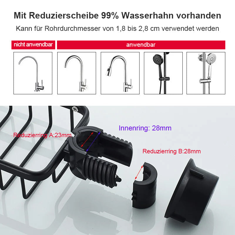 Rostfreies Aufbewahrungsregal für Wasserhähne