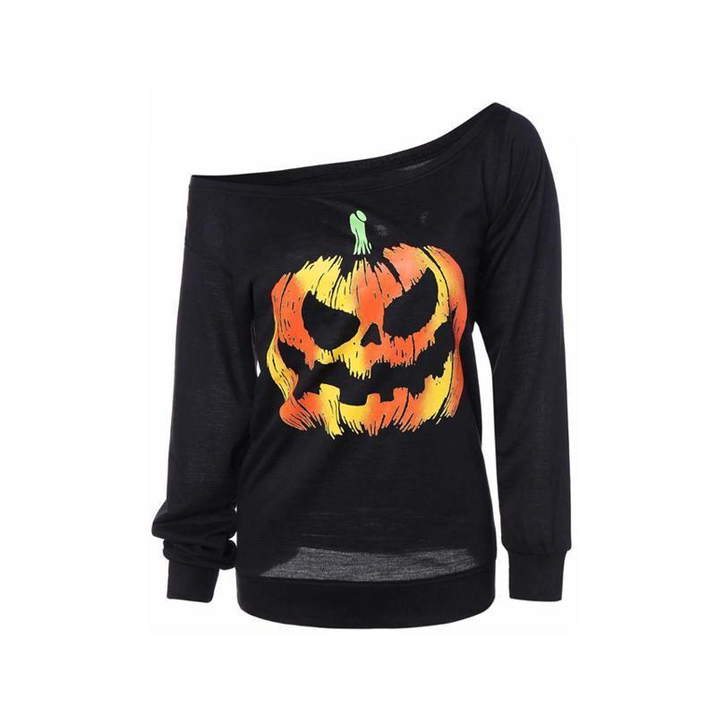 Damen Halloween Schulterfrei Sweatshirts