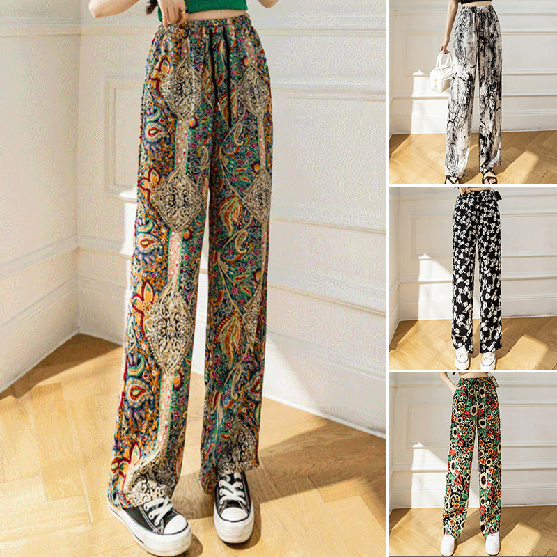 Bedruckte Hose mit weitem Bein für Damen