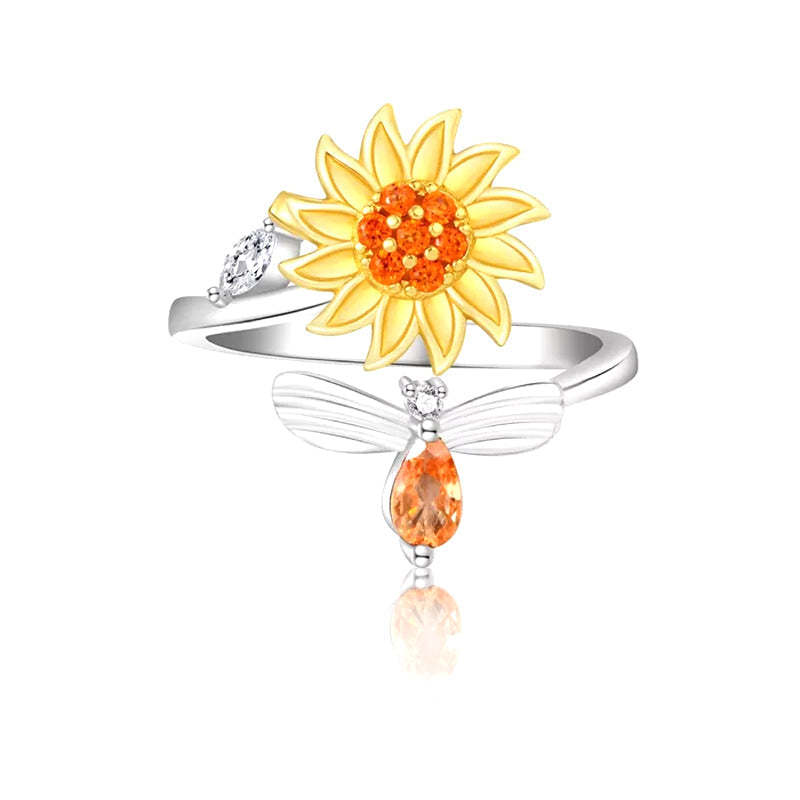 Sonnenblume Fidget Spinner Ring（Mit Ringbox）